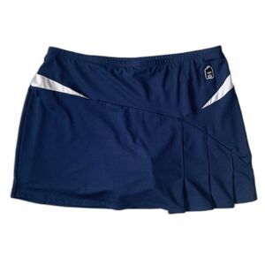 DUC Sports Women's Compete Tennis Skirt Skort Size L Blue White Athleisure